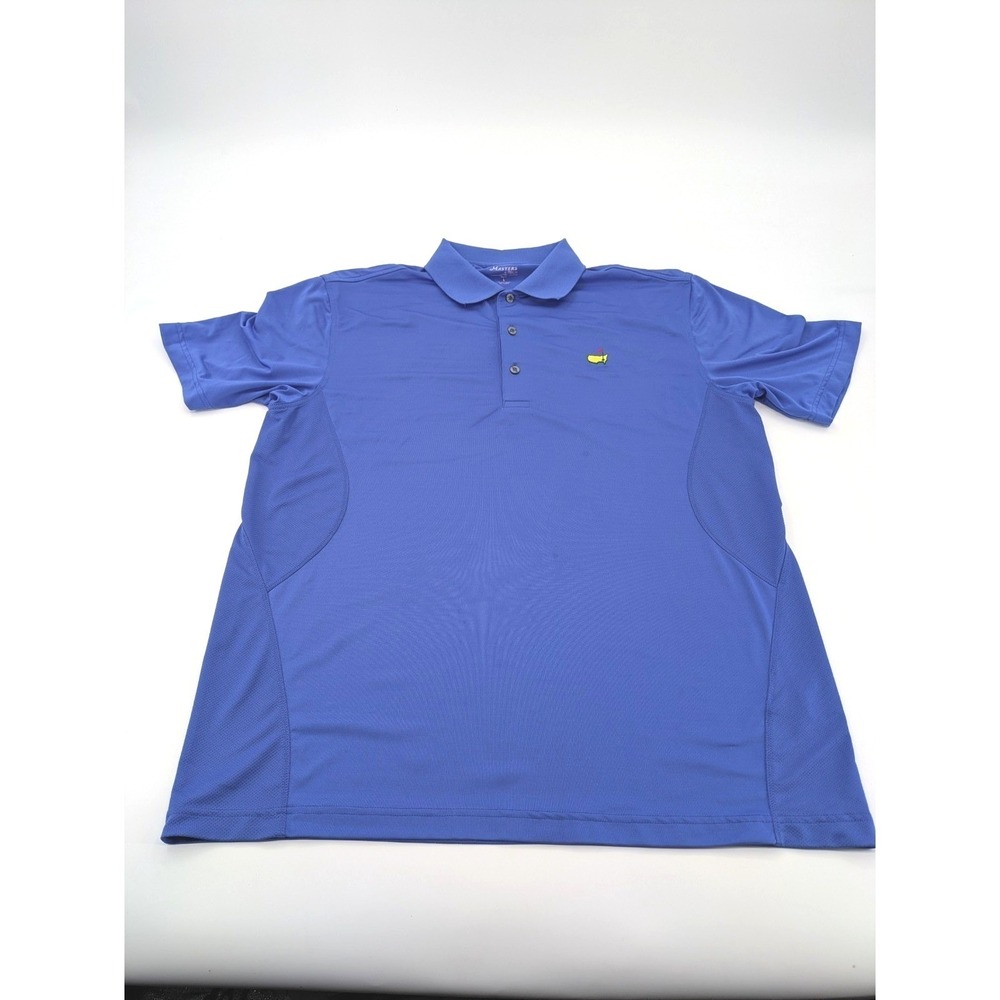 Masters Tech Golf Polo Shirt Mens Large Blue Augusta National Embroidered Logo L